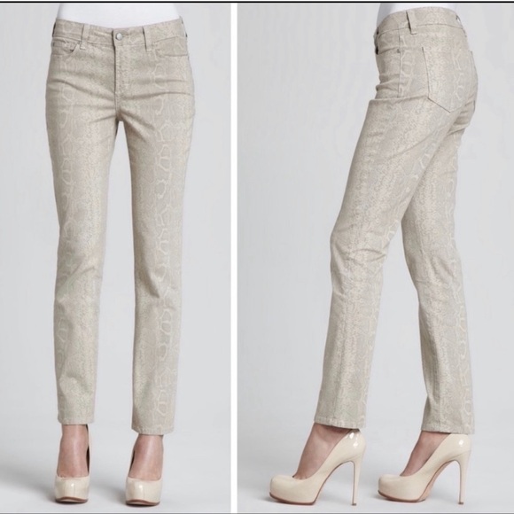 “Stone Python” Slim Ankle “Sheri” Jeans { NYDJ } - Picture 3 of 12
